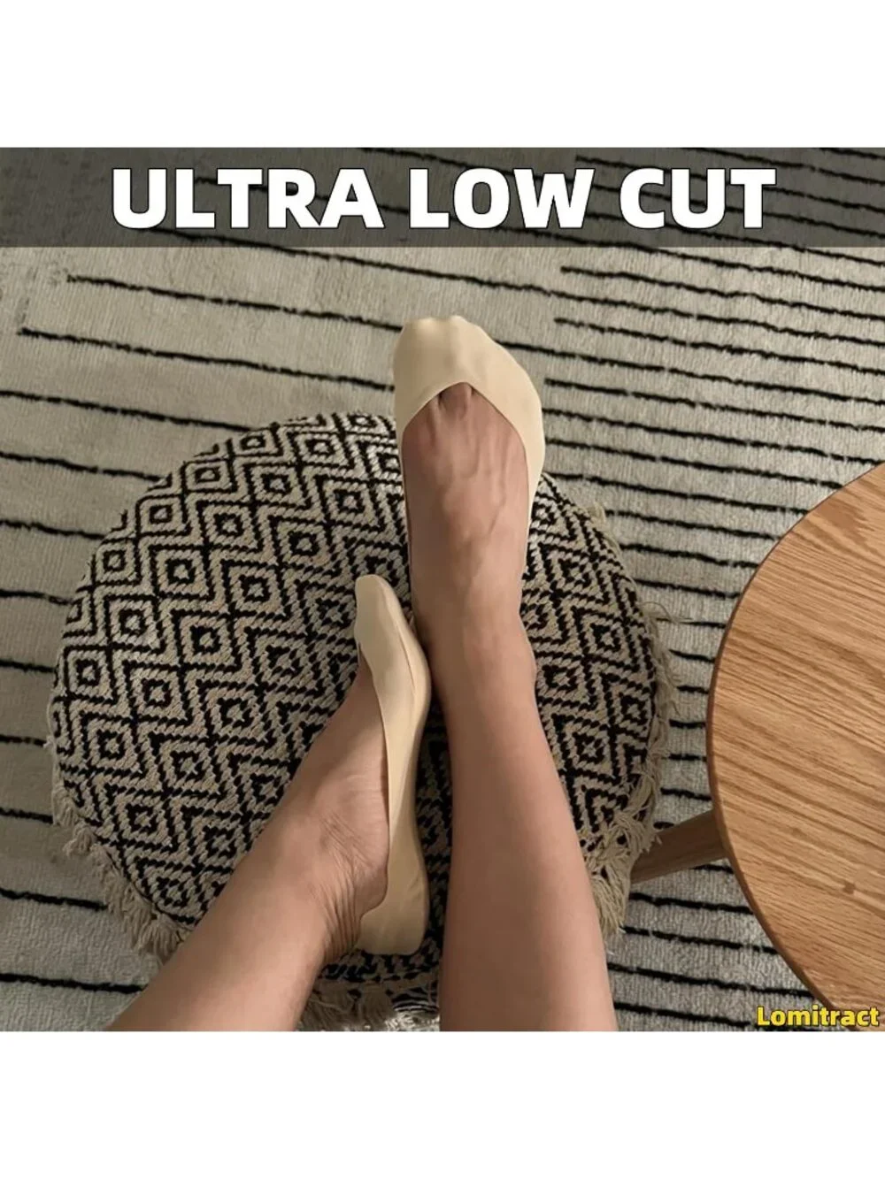 🧦Women's Brown Red Low Socks Made of Ice Silk Surface on Cotton on the Bottom